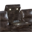 Intercon Furniture Silhouette Leather Dual-Power Recliner Sofa w/Drop in Coffee