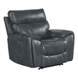 Intercon Furniture Summit Faux Leather Dual-Power Recliner in Slate Gray