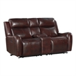 Intercon Furniture Wainwright Transitional Leather Loveseat in Brown