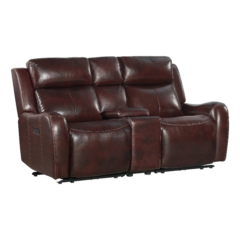 Intercon Furniture Wainwright Transitional Leather Loveseat in Brown