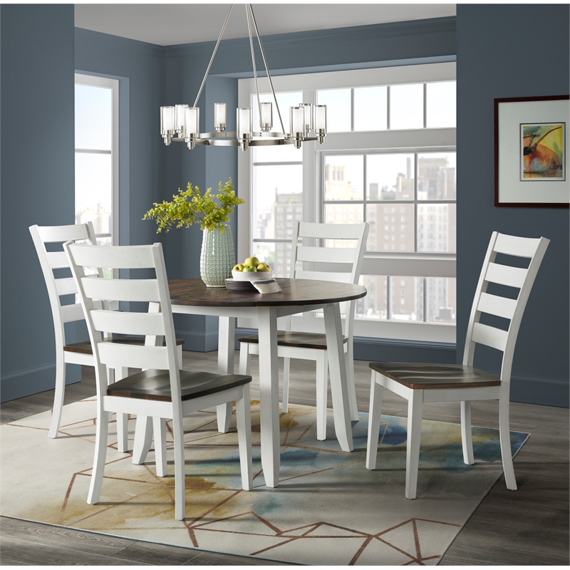 Intercon Furniture Kona Transitional Wood Ladder Back Chair in Gray (Set of 2)