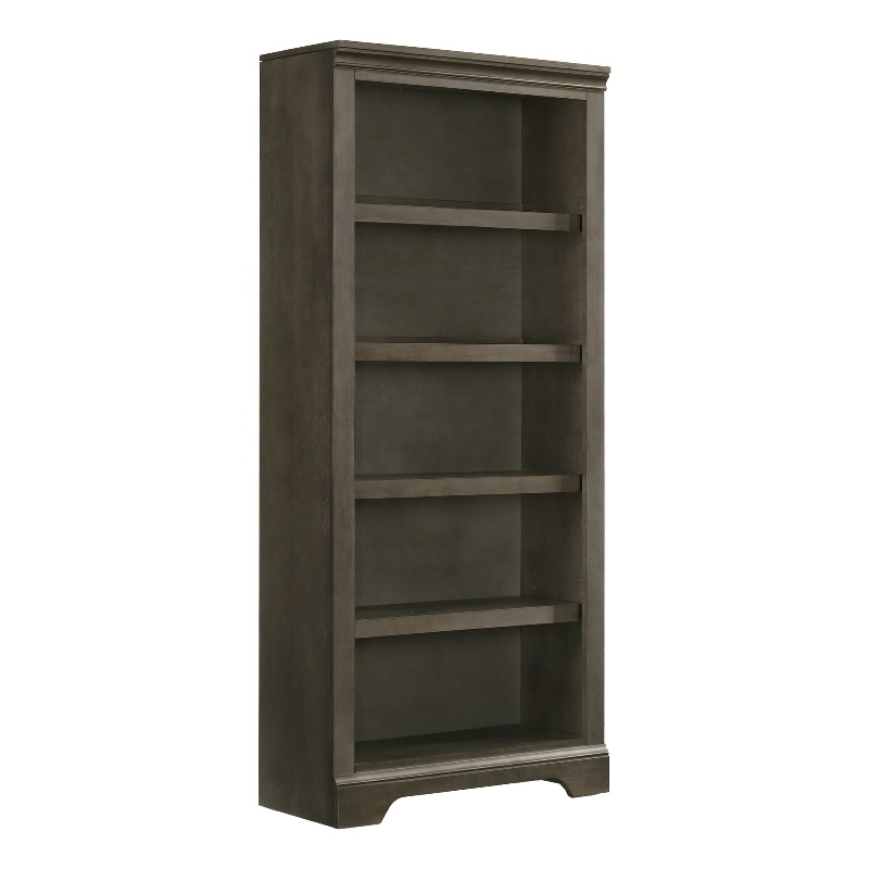 Intercon Furniture San Mateo Home Office Wood Bunching Bookcase in Gray