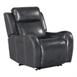 Intercon Furniture Wainwright Leather Dual-Power Recliner in Charcoal Gray