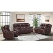 Intercon Furniture Wainwright Transitional Leather Dual-Power Sofa in Brown