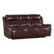 Intercon Furniture Wainwright Transitional Leather Dual-Power Sofa in Brown