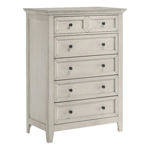 Intercon Furniture San Mateo Youth 5-Drawer Transitional Wood Chest in White