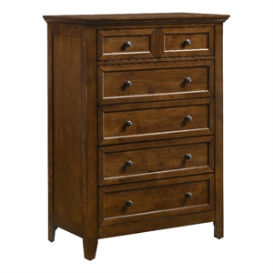 Intercon Furniture San Mateo Youth 5-Drawer Transitional Wood Chest in Brown