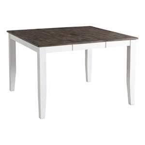 Intercon Furniture Kona 54&quot Transitional Wood Gathering Table in Gray and White