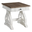 Intercon Furniture Drake Traditional Wood End Table in White/Oak