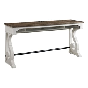 Intercon Furniture Drake 76&quot Traditional Wood Sofa Bar Table in White/Oak