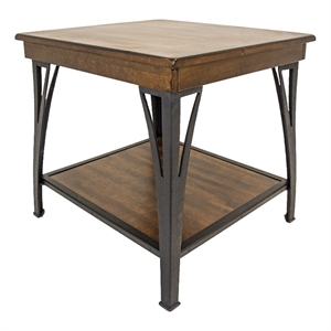 Intercon Furniture District Traditional Wood End Table in Copper Finish