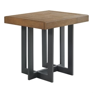 Intercon Furniture Eden 22&quot Modern Wood and Metal End Table in Brown