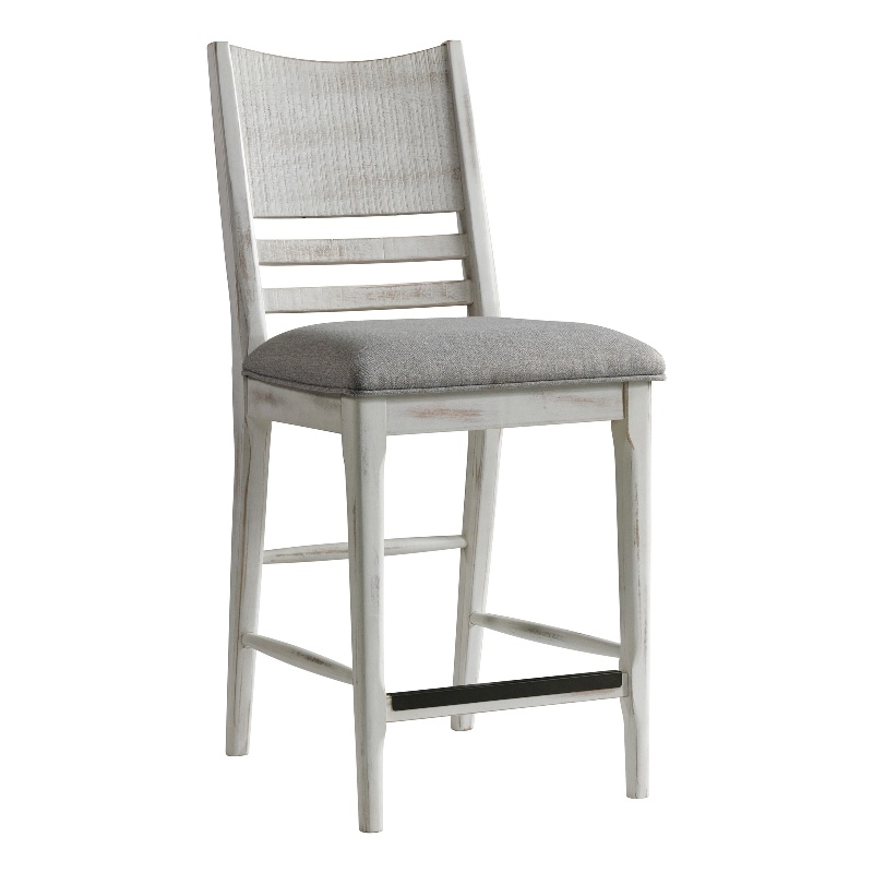 Intercon Furniture Modern Rustic Wood Panel Back Stool in White (Set of 2)