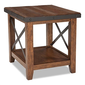 Intercon Furniture Taos 22x26&quot Traditional Wood End Table in Canyon Brown