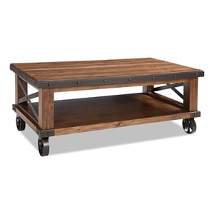 Intercon Furniture Taos Traditional Wood Coffee Table with Caster in Brown