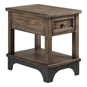 Intercon Furniture Whiskey River Traditional Wood Chairside Table in Gray