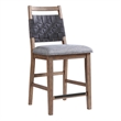 Intercon Furniture Oslo Transitional Wood Woven Stool in Chestnut (Set of 2)