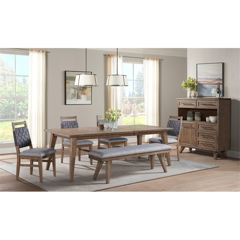 Intercon Furniture Oslo Transitional Wood Woven Chair in Chestnut (Set of 2)