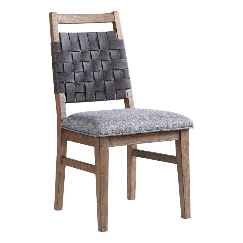 Intercon Furniture Oslo Transitional Wood Woven Chair in Chestnut (Set of 2)
