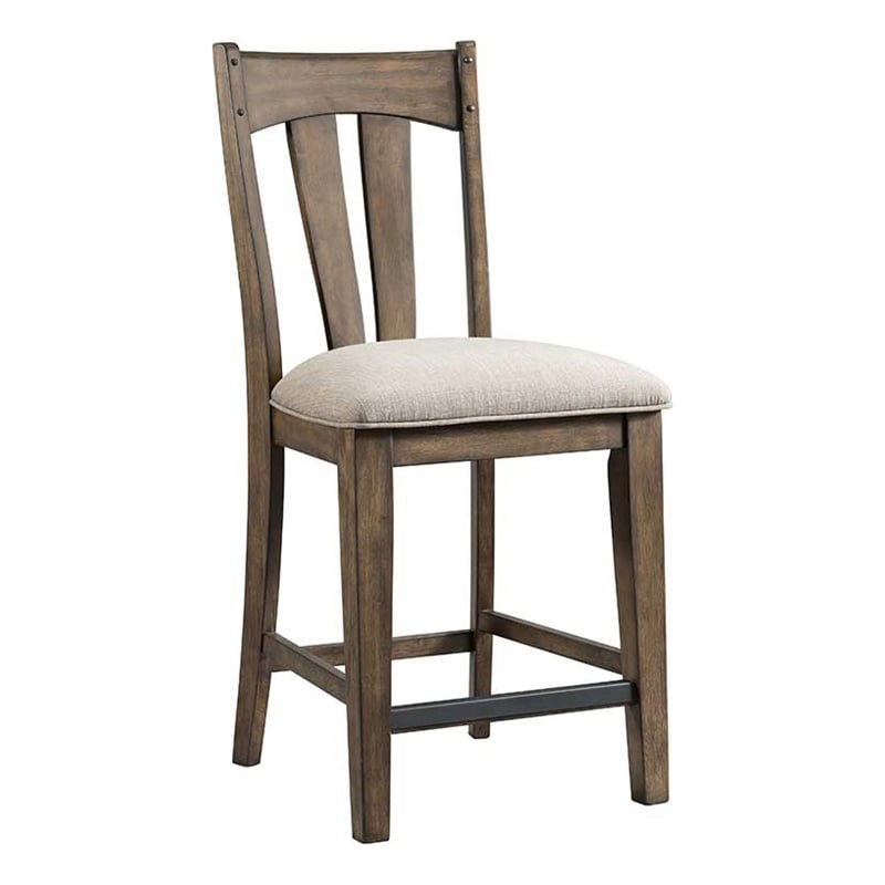 Intercon Furniture Whiskey River Wood Splat Back Stool in Gray (Set of 2)