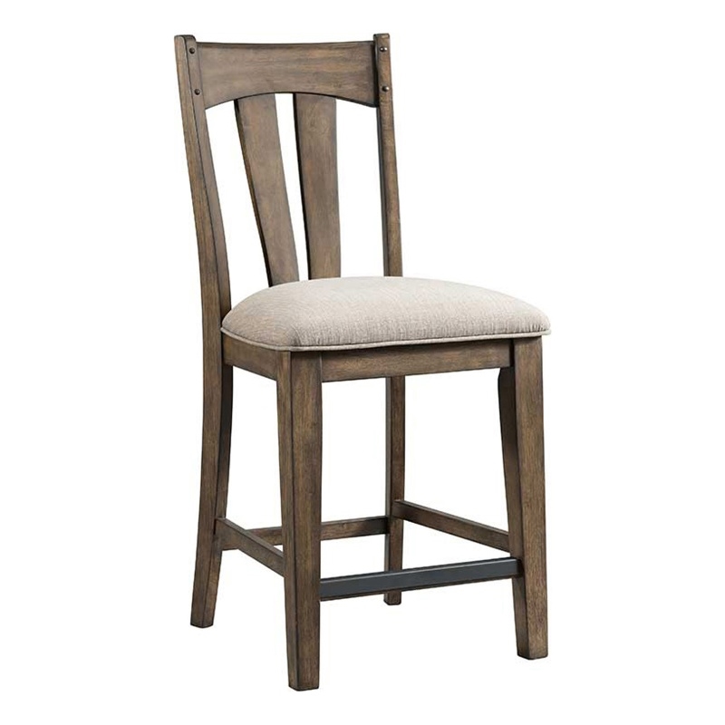 Intercon Furniture Whiskey River Wood Splat Back Stool in Gray (Set of 2)