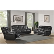 Intercon Furniture Regis Faux Leather Dual-Power Sofa in Charcoal