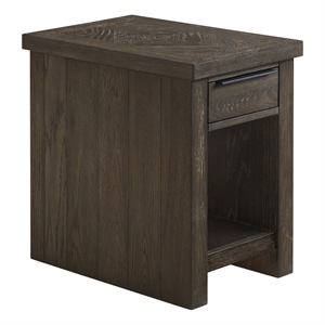 Intercon Furniture Hearst 16x24&quot Wood Chairside Table in Chevron Gray