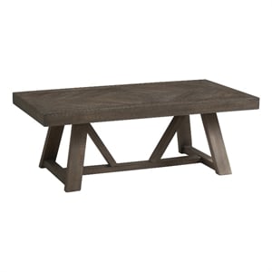 Intercon Furniture Hearst 52x28&quot Transitional Wood Coffee Table in Chevron Gray