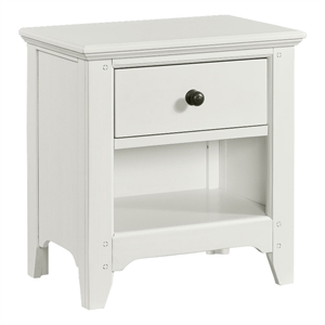 Intercon Furniture Tahoe Youth 1-Drawer Farmhouse Wood Nightstand in White