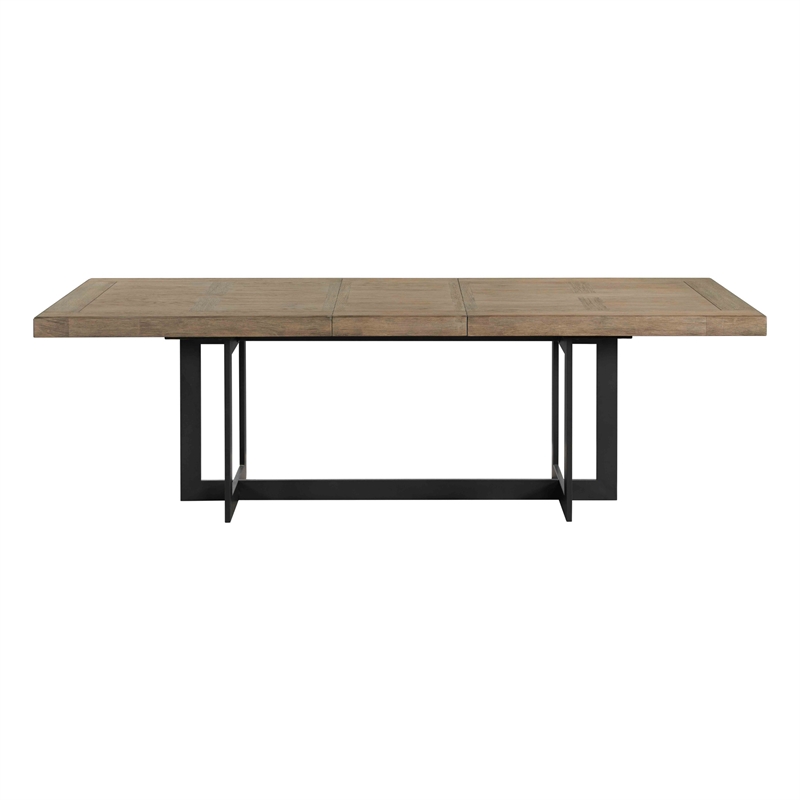 Intercon Furniture Transitional Wood Trestle Table in Dune Gray Finish