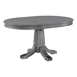 Intercon Furniture Transitional Wood Pedestal Table in Brushed Pewter