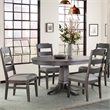 Intercon Furniture Transitional Wood Pedestal Table in Brushed Pewter