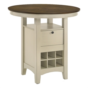 Intercon Furniture Traditional Wood Pub Table in Rustic White/French Oak