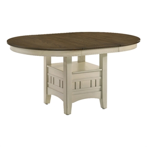 Intercon Furniture Traditional Wood Table in Rustic White/French Oak