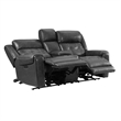 Intercon Furniture Faux Leather Dual-Power Loveseat w/Console in Gray