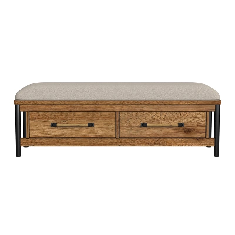Intercon Furniture Norcross Storage Bench with Drawers Hickory Finish