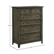 Intercon Furniture San Mateo 6-Drawer Standard Chest Gray