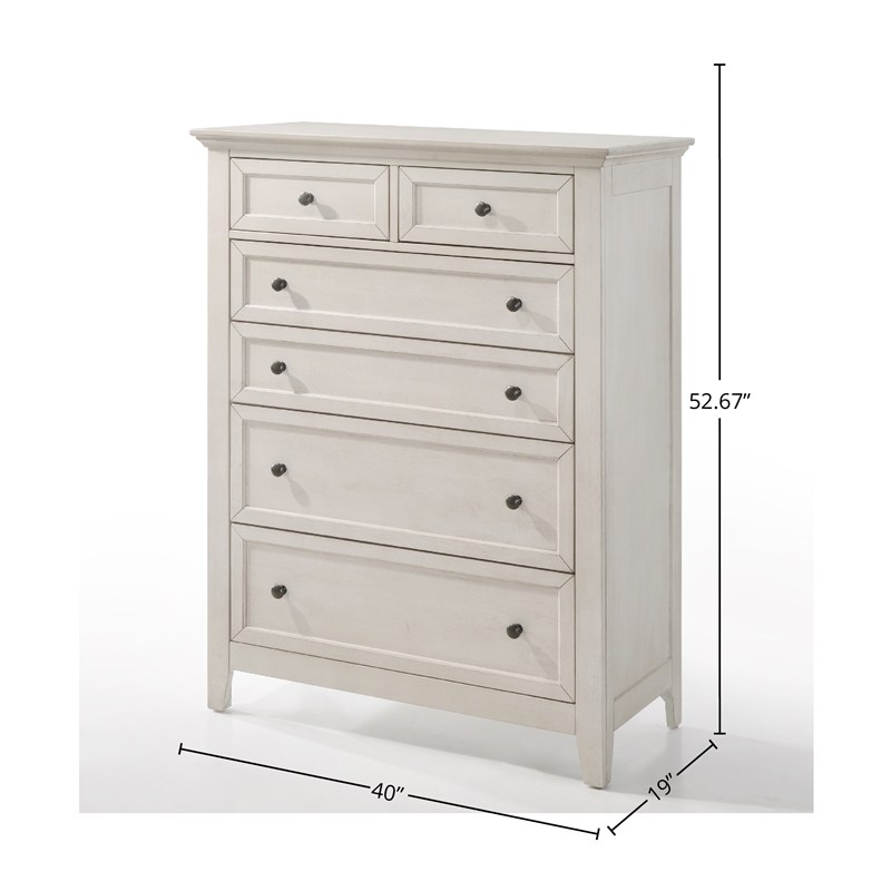 Intercon Furniture San Mateo 6-Drawer Standard Chest Rustic White