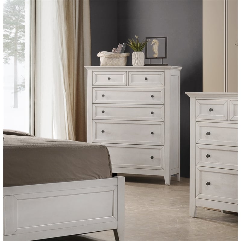 Intercon Furniture San Mateo 6-Drawer Standard Chest Rustic White