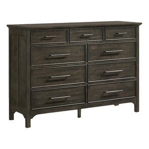 intercon furniture hawthorne 9-drawer dresser brushed charcoal