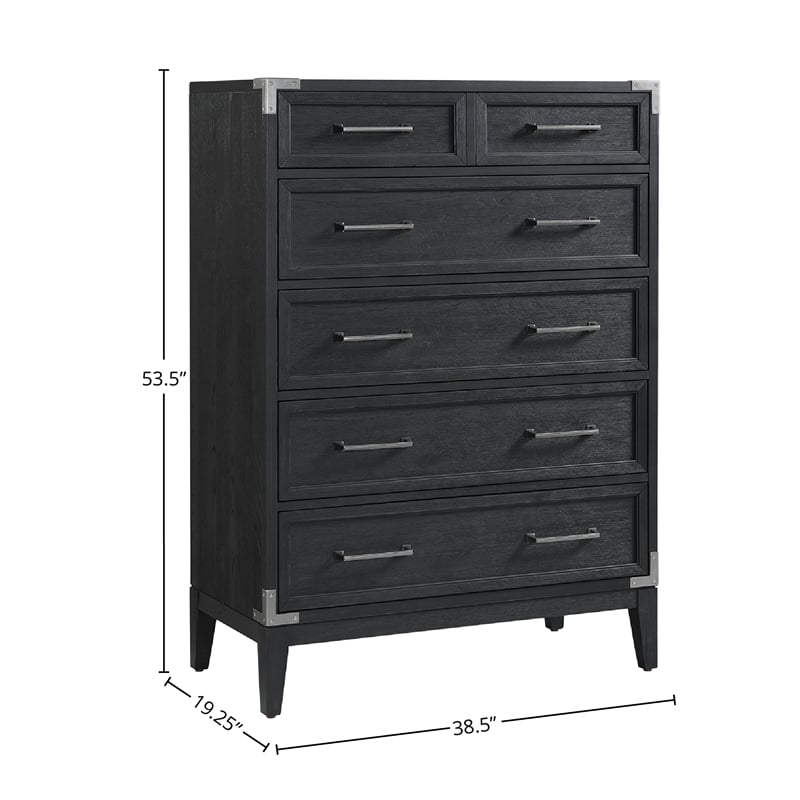 Intercon Furniture Laguna 5-Drawer Chest Weathered Steel