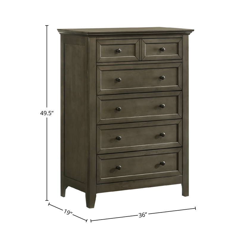 Intercon Furniture San Mateo Youth 5-Drawer Chest Gray