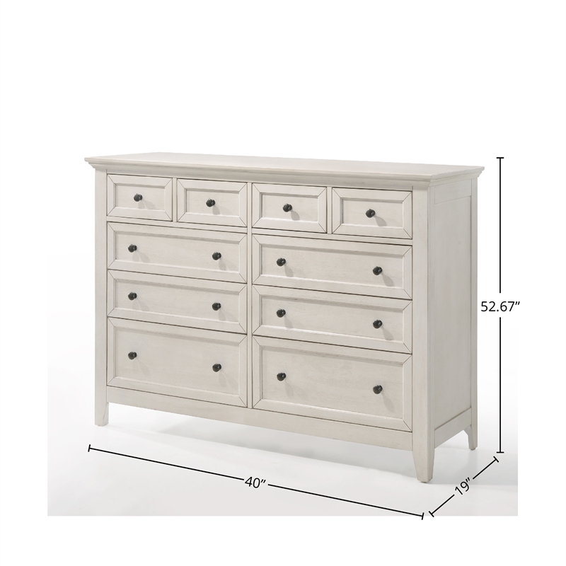 Intercon Furniture San Mateo 10-Drawer Dresser Rustic White
