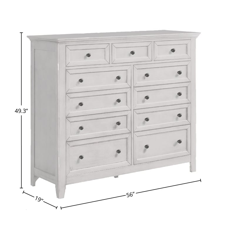 Intercon Furniture San Mateo 11-Drawer Gentlemen's Chest Rustic White