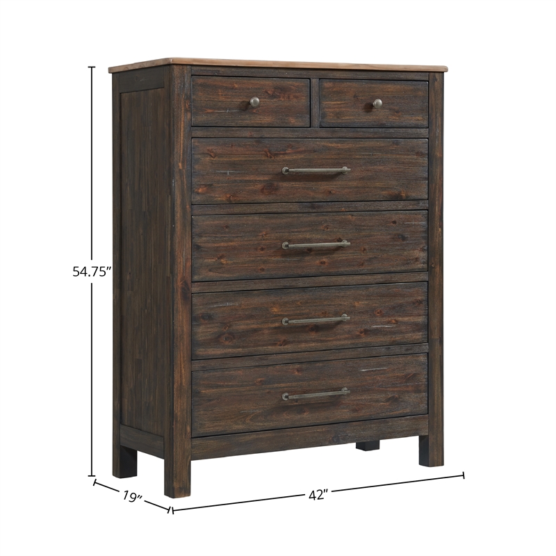 Intercon Furniture Transitions 6-Drawer Chest Driftwood and Sable