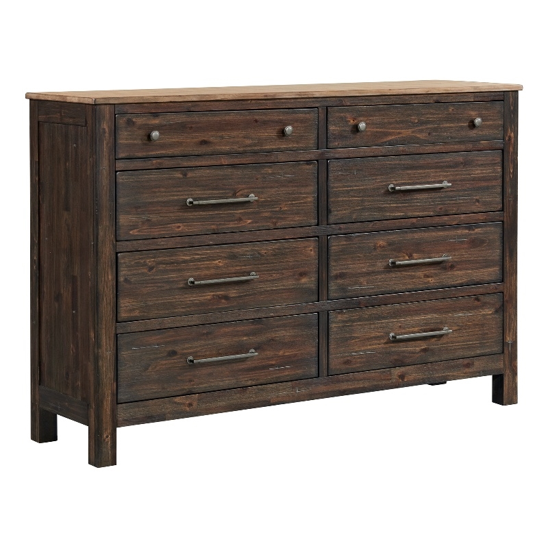 Intercon Furniture Transitions 8 Drawer Dresser Driftwood and Sable