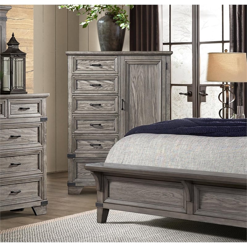 Intercon Furniture Forge 6-Drawer Gentleman's Chest Brushed Steel