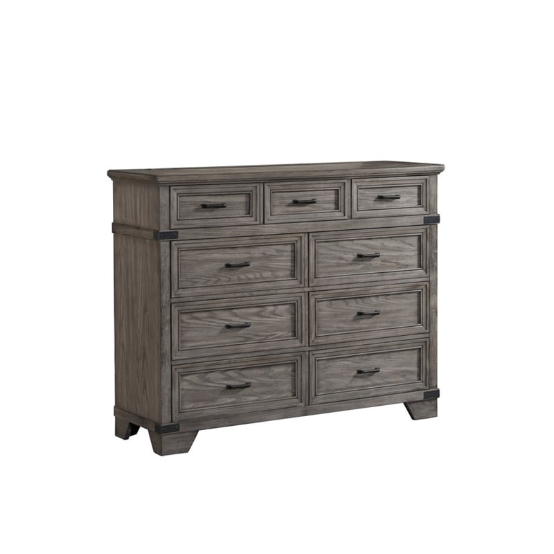 Intercon Furniture Forge 9-Drawer Dresser Brushed Steel