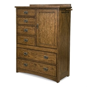 Intercon Furniture Oak Park 6-Drawer Chest with Door Brown