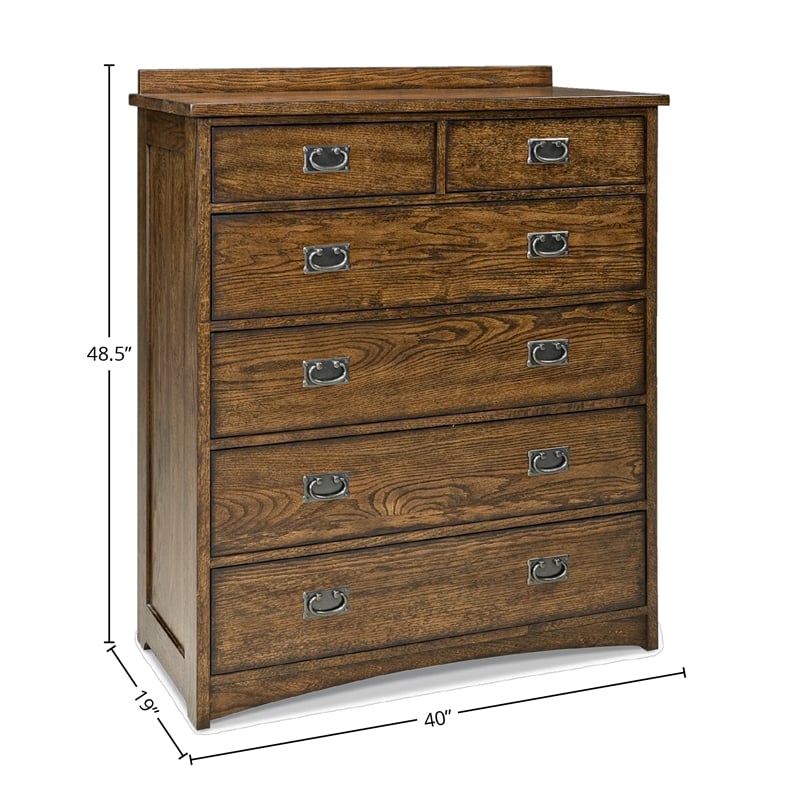 Intercon Furniture Oak Park 6-Drawer Chest Brown